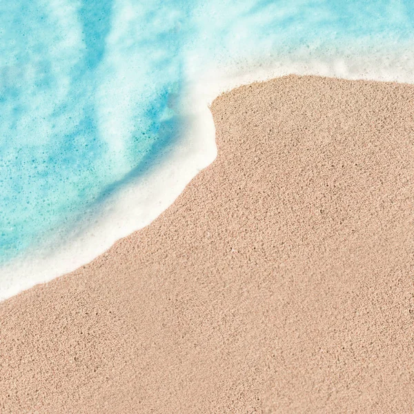 Miękkie Fala Niebieski Ocean Piaszczystej Plaży Lato Podróżować Pojęcie — Zdjęcie stockowe