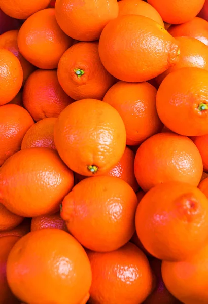 Pile Ripe Fresh Tangerines Harvest Concept — Stock Photo, Image