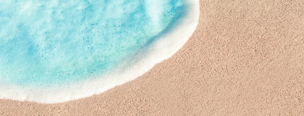 Měkká Vlna Modrého Oceánu Písečné Pláži Letním Cestování Koncept — Stock fotografie