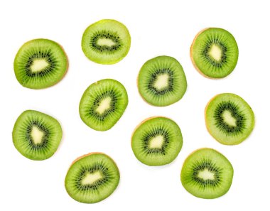 Kiwi slices isolated on white background 