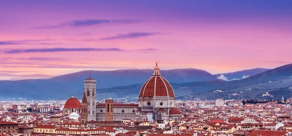 Vista Panorâmica Florença Pôr Sol Itália — Fotografia de Stock