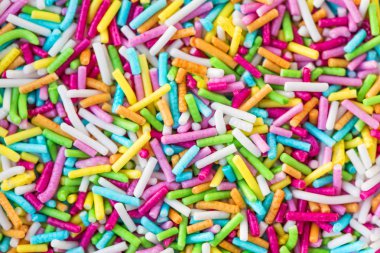 Şeker dokulu arka plan sprinkles. Pasta ve unlu tatlı dekorasyon.