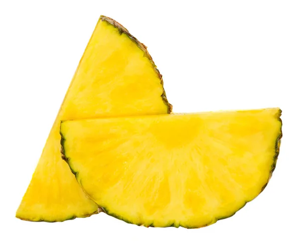 Gesneden Ananas Fruit Geïsoleerd Witte Achtergrond — Stockfoto