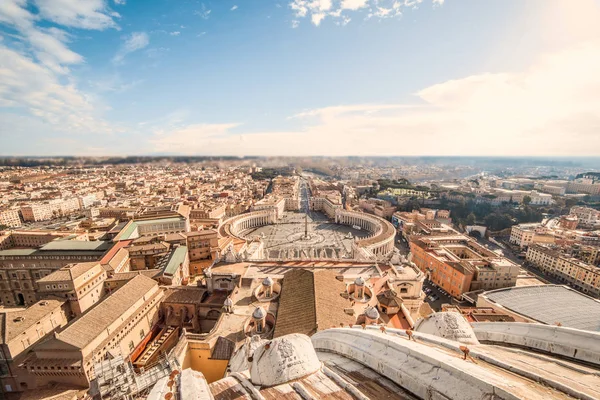 Híres Saint Peters Square Vatikán Légi Nézetben Épületek Róma Olaszország — Stock Fotó