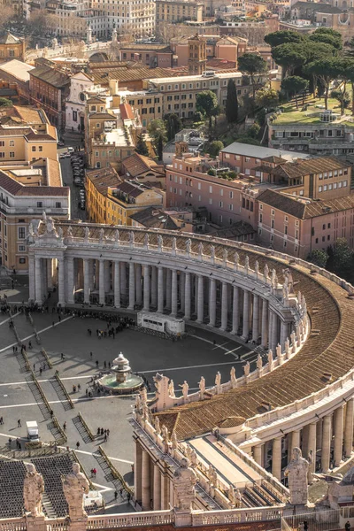 Híres Saint Peters Square Vatikán Légi Nézetben Épületek Róma Olaszország — Stock Fotó