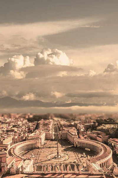 Roma Itália Com Cidade Vaticano Roma Paisagem Urbana Panorâmica Com — Fotografia de Stock