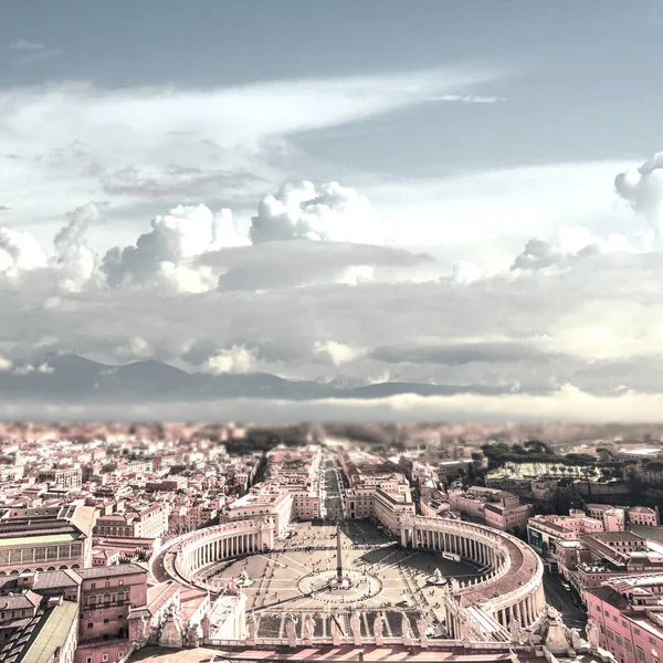 Рим Италия Ватиканом Панорамный Городской Пейзаж Рима Знаменитой Площадью Святого — стоковое фото