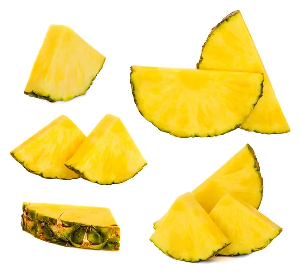 Ananas Fruit Collectie Met Verse Plakjes — Stockfoto