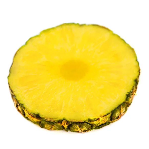 Pineapple Slice Piece Pineapple Tropical Fruit Isolated White Background Macro — Stock Photo, Image