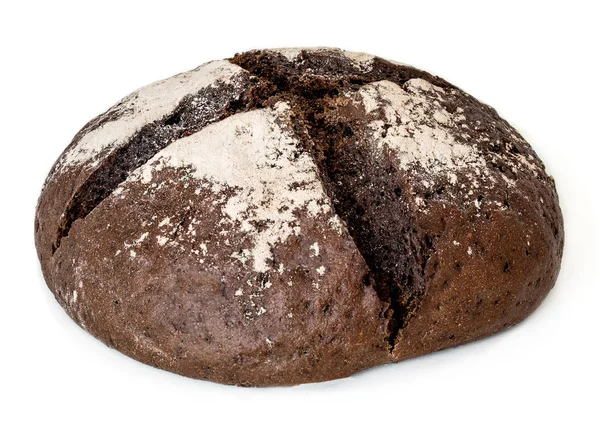 Freshly Baked Rye Bread Isolated White Background Top View Loaf — Stock Photo, Image