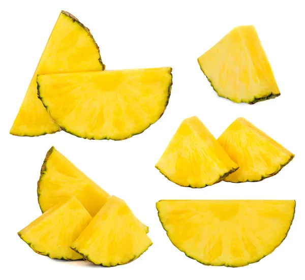 Fresh Sliced Pineapple Isolated White Background — Stock Photo, Image