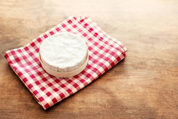 Cheese Camembert Wooden Desk — Stock Photo, Image