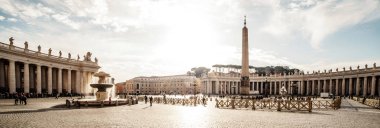 Panoramik görünümü üzerinde Saint Peter Meydanı, Vatikan Şehri (Piazza San Pietro), İtalya