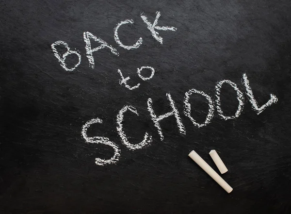 Back School Concept Education Background Chalk Pieces Black Chalkboard — Stock Photo, Image