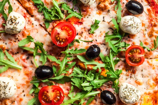 Pizza Backdround Pizza Redo Att Äta Ovanifrån — Stockfoto