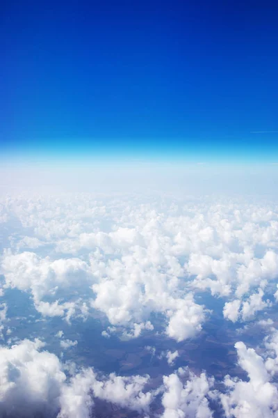 Plane Window View Blue Sky Clouds — Stock Photo, Image