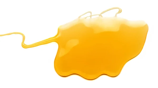 Sweet Honey Hälla Isolerad Vit Bakgrund Honung Flytande Texturerat Droppe — Stockfoto