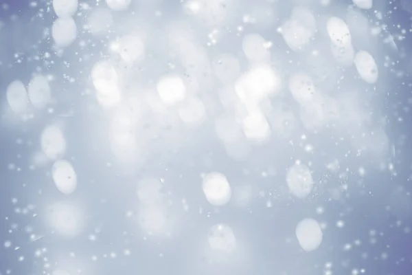 Wunderschöner Weihnachtlicher Hintergrund Mit Schneeflocken Und Glitzernden Bokeh Sternen Abstraktes — Stockfoto