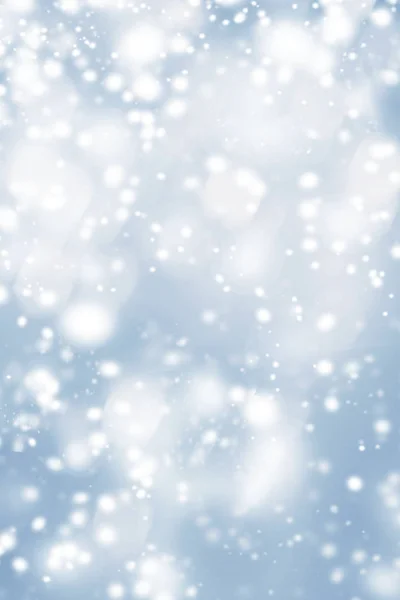 Fondo Azul Navidad Con Copos Nieve Helados Brillantes Estrellas Bokeh — Foto de Stock