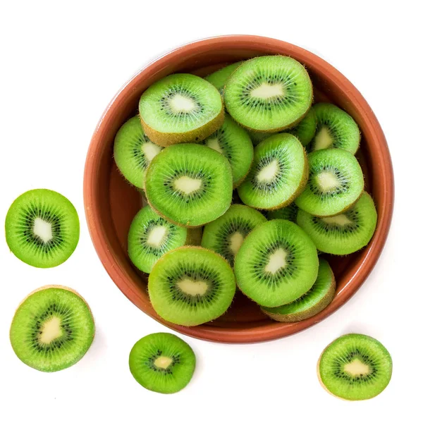 Fructe Proaspete Kiwi Castron Izolate Fundal Alb — Fotografie, imagine de stoc