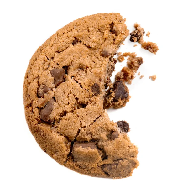 Galleta Chocolate Con Migas Aisladas Sobre Fondo Blanco Panadería Casera — Foto de Stock