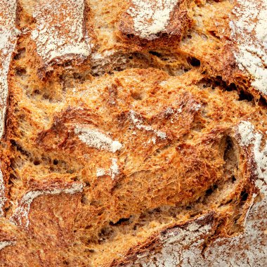 Dokulu arka plan taze pişmiş ekmek fırından. Gıda kavramı. 