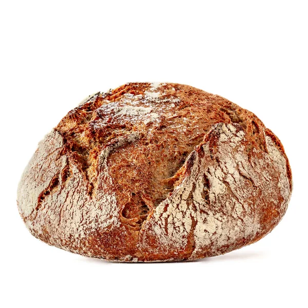 Beyaz Arka Plan Üzerinde Izole Rustik Çavdar Ekmeği Bütün Karanlık — Stok fotoğraf