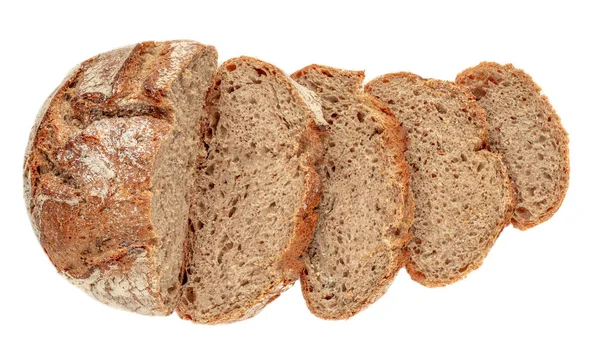 Scheibenbrot Isoliert Auf Weißem Hintergrund Frische Brotscheiben Aus Nächster Nähe — Stockfoto