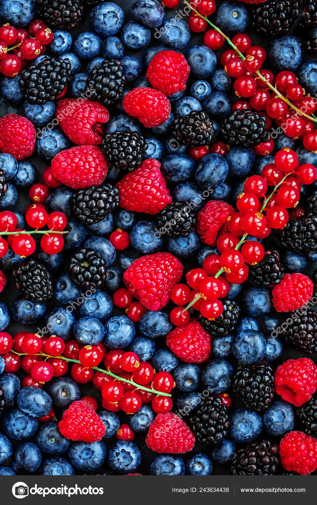 Berry Pattern Fresh Summer Berries Mix Background Strawberry Raspberry