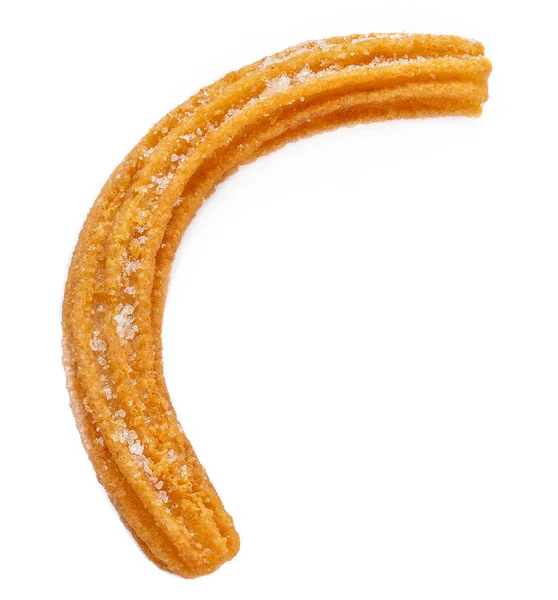 Churro se queda aislado. Pastel de masa frita con azúcar en polvo en un — Foto de Stock