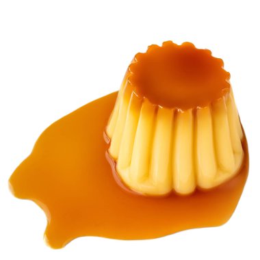 Fransız krem tatlı veya tatlı şurubu ile börek. Karamel Muhallebi 