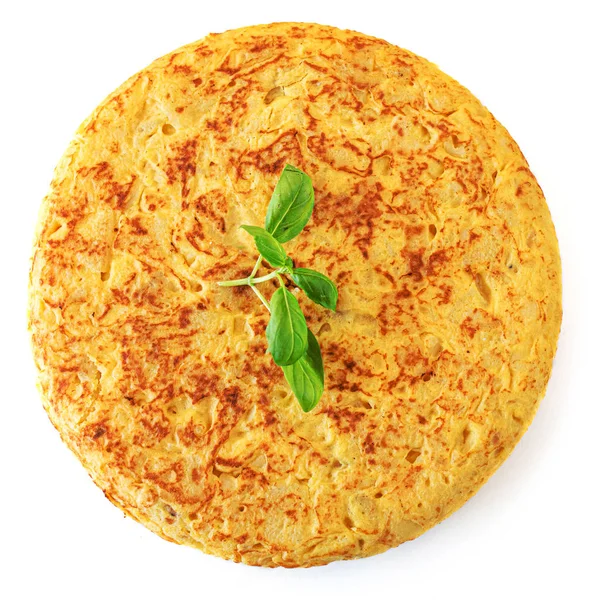 Spansk omelett isolerad på vit bakgrund. Traditionell maträtt — Stockfoto