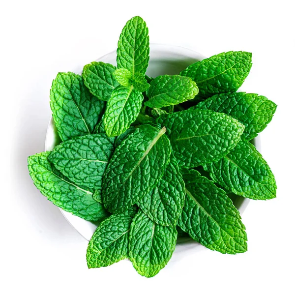 Peppermint leaf isolated on white background. Heap of Mint, Spea — Stock Photo, Image
