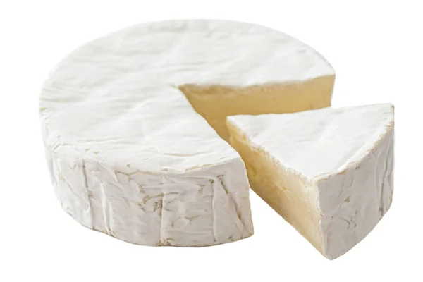 Queijo Brie. Queijo de molde isolado em um fundo branco. Comida co — Fotografia de Stock