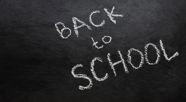 Back to School hand drawm text on a black background with  a whi — Stock Photo, Image