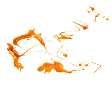 Karamel sosu izole. Karamel sıvı soyut sıçrama 