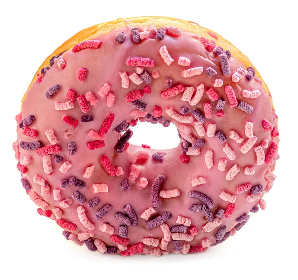 Donut avec des aspersions isolées sur fond blanc. Fraise Do — Photo