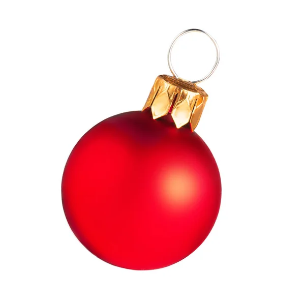 Palla di Natale rossa isolata su sfondo bianco. Chiudete. Tradi — Foto Stock