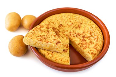 Otantik İspanyol patates omlet tortilla de patatas isola denir