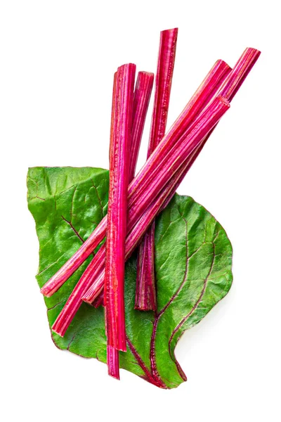 Creative layout made of Fresh Rhubarb or Rheum with stalks, leav — Stock Photo, Image