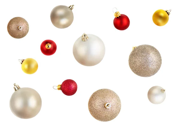 Patrón de bolas de Navidad. Colección de adornos de Navidad aislados en — Foto de Stock