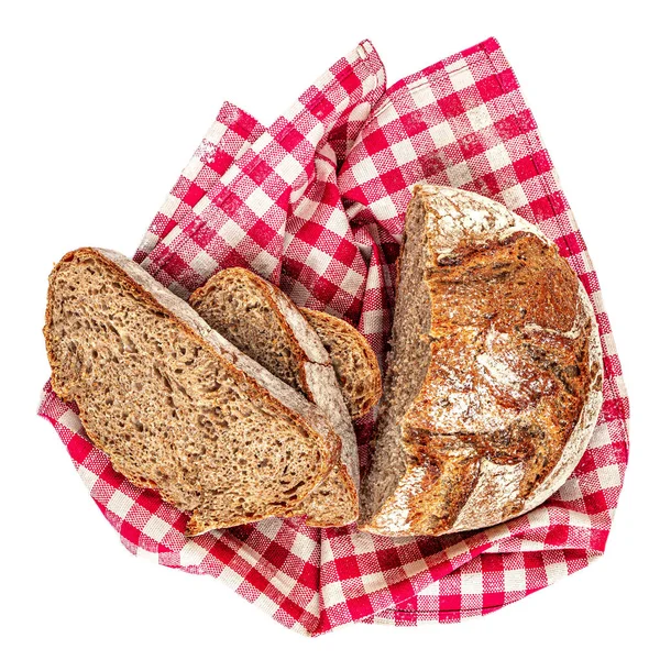 Dilimlenmiş ekşi hamur ekmek beyaz bir arka plan üzerinde izole. Ekmek cu — Stok fotoğraf