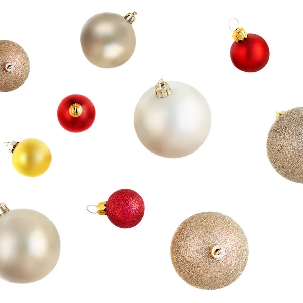 Boules de Noël Pattern. Collection de boules de Noël isolées sur — Photo