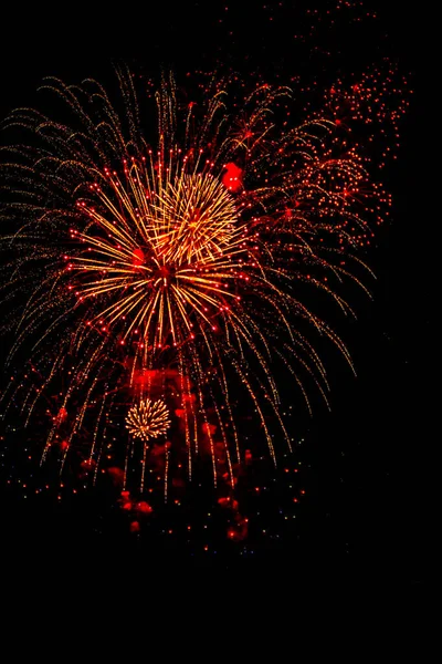 Fuochi Artificio Capodanno Con Spazio Copia Astratto Fuoco Artificiale Vacanza — Foto Stock