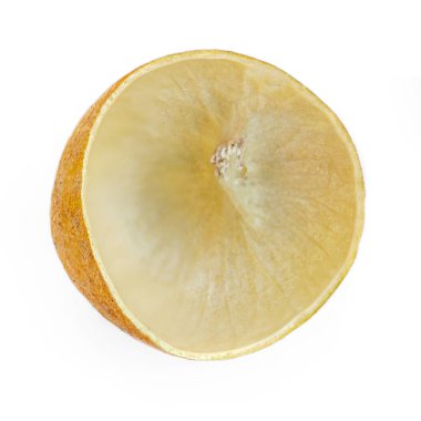 Soyulmuş Taze Longan beyaz arka planda izole edilmiş. Yaz tropikal Longan meyvesi Kapan u