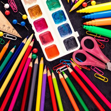 Okul konseptine geri dönelim. Kopyalama. Üst görünüm.  