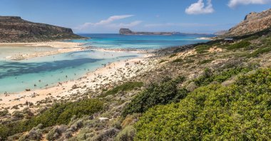 Balos güzel lagün yaz panorama içinde