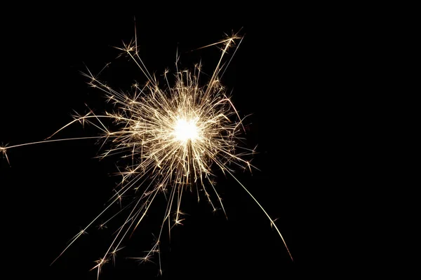 Burning Sparkler Black Background — Stock Photo, Image