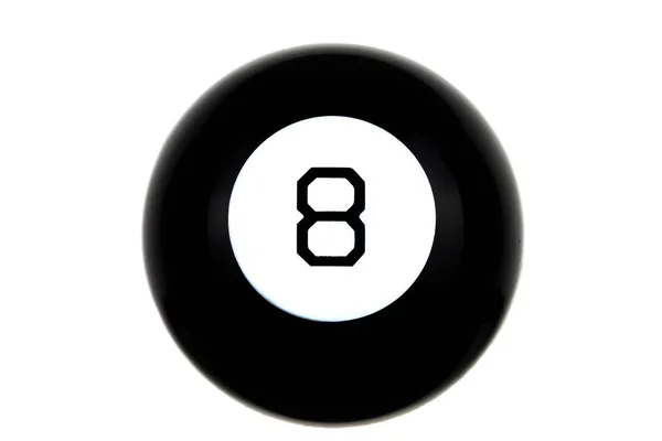 Magia 8 Ball prognoz wyizolowanych na białym tle — Zdjęcie stockowe