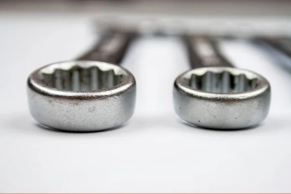 Closeup view of two rings from wrenches — Stock Photo, Image